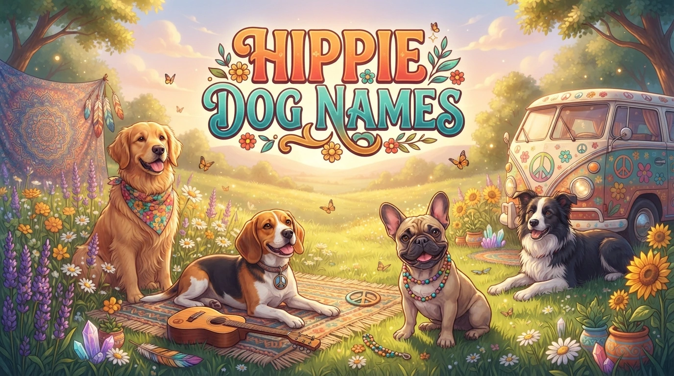 400+ Peaceful Hippie Dog Names With Name Generator